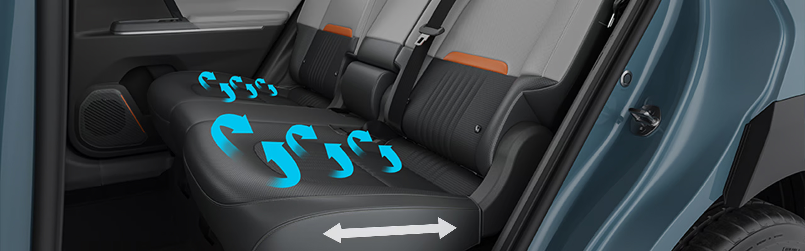 Second Row Seat Recline & Slide with Seat Ventilation Cushion (Seat only)